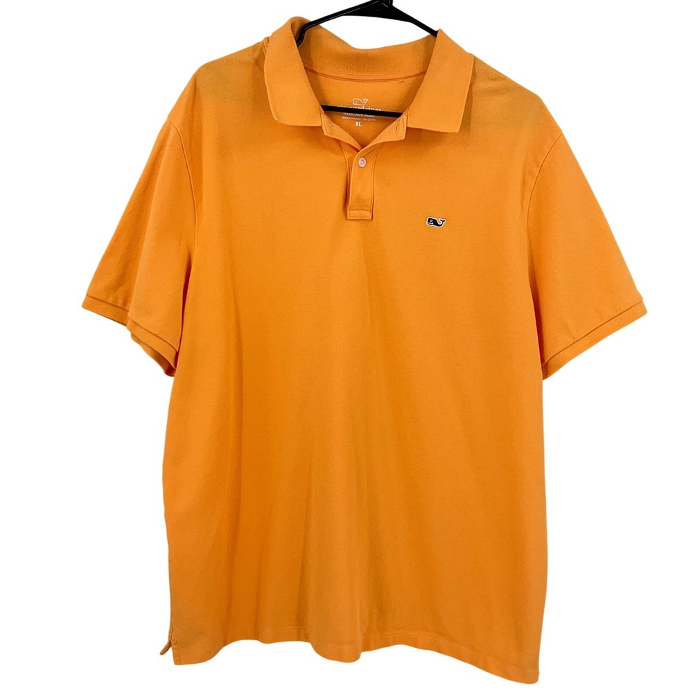 Vineyard Vines Mens‎ Heritage Polo Shirt Orange XL Cotton Preppy Nautical Golf